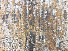 Load image into Gallery viewer, 1.5 Yd Designer Abstract Textured Mustard Gold Off White Gray Upholstery Drapery Fabric