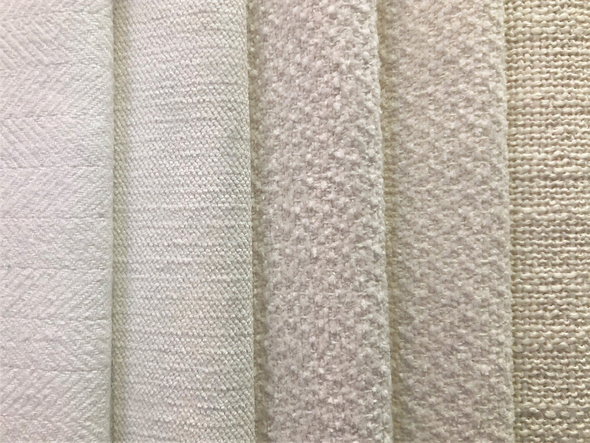 Chenille Fabric in Pearl Off White, Heavyweight Upholstery, 54 Wide