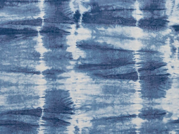 Navy Blue Ivory Abstract Velvety Upholstery Drapery Fabric