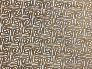 Castel Maison Mara Glaise Beige Wheat Off White Art Deco Geometric Abstract Chenille Upholstery Fabric