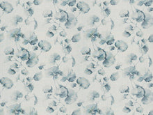 Load image into Gallery viewer, Off White Navy Blue Floral Botanical Linen Drapery Fabric