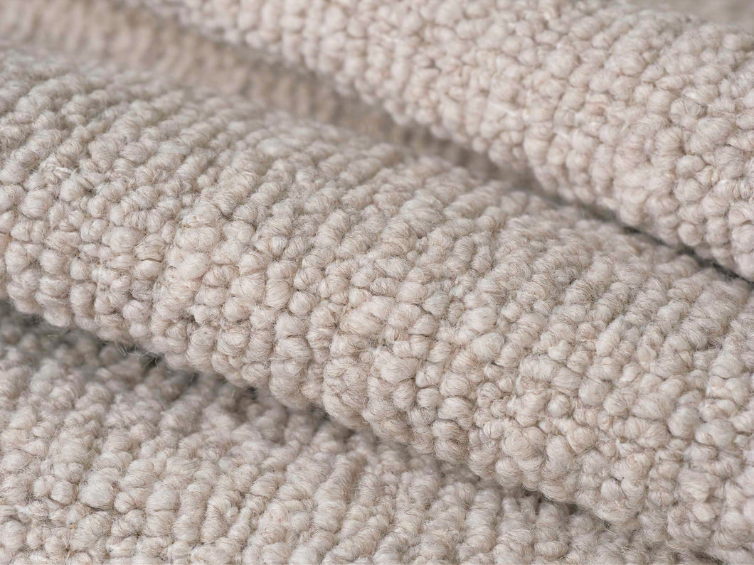 Designer Light Taupe Wool Blend Italian Boucle Upholstery Fabric