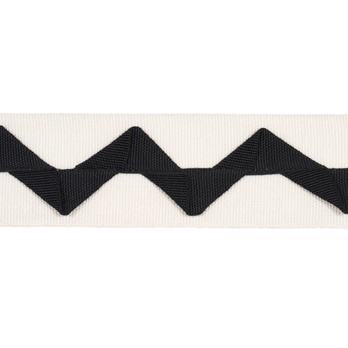 Schumacher Lazare Appliqué Tape Trim 82243 / Black On Ivory