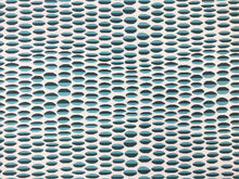 Load image into Gallery viewer, Indoor Outdoor Solution Dyed Acrylic Teal Aqua Blue Off White Geometric Upholstery Drapery Fabric