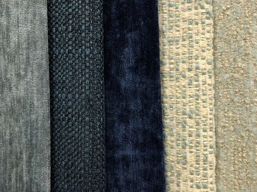Crypton Stain Water Resistant Mid Century Modern Basketweave Tweed Chenille Navy Steel Blue Aqua Upholstery Fabric RMCR VIII
