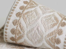 Load image into Gallery viewer, 3.5" Wide Woven Geometric Beige Cream Ivory Drapery Tape Trim