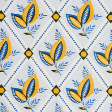Load image into Gallery viewer, Schumacher Basile Trellis Fabric 180572 / Yellow &amp; Blue