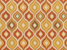 Load image into Gallery viewer, Beige Orange Red Green Mustard Gold Geometric Upholstery Fabric