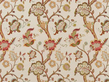 Load image into Gallery viewer, Heavy Duty Jacobean Floral Tapestry Red Teal Green Mustard Gold Ivory Upholstery Fabric