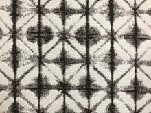 Load image into Gallery viewer, Designer Water &amp; Stain Resistant Charcoal Grey Brown Cream Geometric Abstract Upholstery Fabric