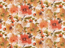 Load image into Gallery viewer, Heavy Duty Olive Green White Orange Brown Floral Upholstery Drapery Fabric