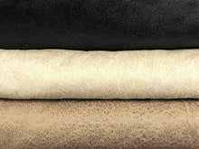 Load image into Gallery viewer, Heavy Duty Charcoal Black Oyster Beige Taupe Neutral Soft Faux Buffalo Leather Upholstery Vinyl