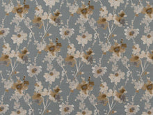 Load image into Gallery viewer, Heavy Duty Abstract Floral Tapestry Slate Blue Mustard Gold Grey Ivory Upholstery Fabric