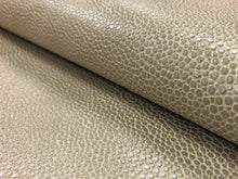 Load image into Gallery viewer, Designer Textured Reptile Skin Pearlescent Oyster Neutral Faux Leather Vinyl Upholstery Fabric