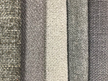 Load image into Gallery viewer, Crypton Stain Water Resistant Mid Century Modern Basketweave Herringbone Tweed Pale Gray Grey Upholstery Fabric RMCR XIII