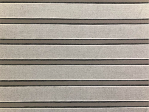 1.5 Yard Indoor Outdoor Gray White Charcoal Sunbrella Stripe Water Resistant Nautical Marine Upholstery Drapery Fabric