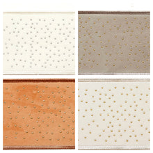 Load image into Gallery viewer, 3" Wide Silver Gold Beaded Velvet Cream Taupe Apricot Powder Grey Drapery Tape Trim