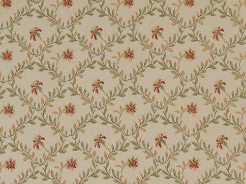 Heavy Duty Floral Brocade Green Beige Rose Seafoam Upholstery Drapery Fabric