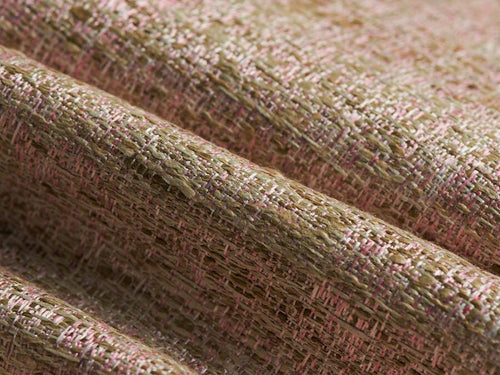 Rose Pink Beige Brown MCM Tweed Upholstery Drapery Fabric