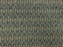Load image into Gallery viewer, Designer Woven Water &amp; Stain Resistant Geometric MCM Mid Century Modern Charcoal Gray Grey Mustard Gold Upholstery Fabric