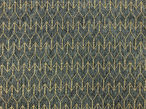 Designer Woven Water & Stain Resistant Geometric MCM Mid Century Modern Charcoal Gray Grey Mustard Gold Upholstery Fabric