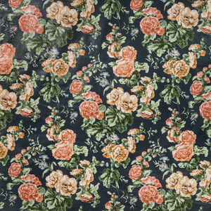 Lee Jofa Upton Cotton Fabric / Navy/Coral