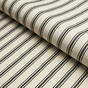 Schumacher Marquet Ticking Stripe Fabric 82201 / Carbon