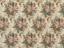 Load image into Gallery viewer, Heavy Duty Victorian Floral Tapestry Plum Purple Mauve Pink Green Beige Mint Blue Navy Upholstery Fabric