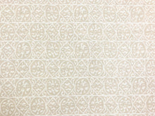 Load image into Gallery viewer, 1.25 Yds Marika Meyer Pompeii 26 Oyster Linen Beige Off White Medallion Print Upholstery Drapery Fabric