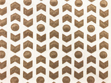 Load image into Gallery viewer, 1.3 Yard Zinc Textiles Arrowhead Tobacco Salamander Beige Brown Ivory Suede Applique Tribal Ethnic Upholstery Drapery Fabric