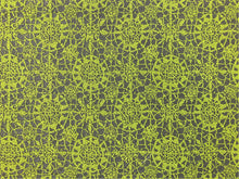 Load image into Gallery viewer, Création Baumann - Outdoor Tobago - 0101475-0087 Gray Grey Lime Green Abstract Medallion Upholstery Drapery Fabric