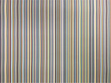 Load image into Gallery viewer, Designer Commercial Chartreuse Green Navy Blue Brown Aqua Stripe Faux Leather Upholstery Vinyl