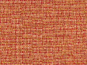 Water & Stain Resistant Orange Red Cream MCM Tweed Upholstery Fabric