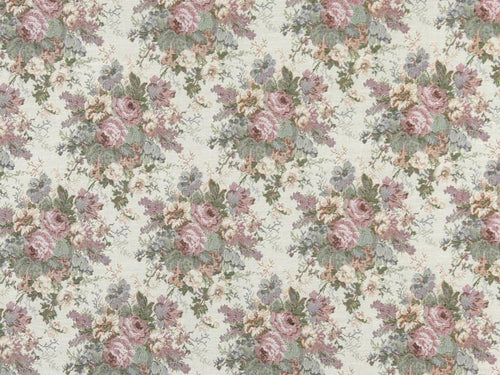 Heavy Duty Victorian Floral Tapestry Rose Mauve Green Beige Ice Blue Ivory Upholstery Fabric