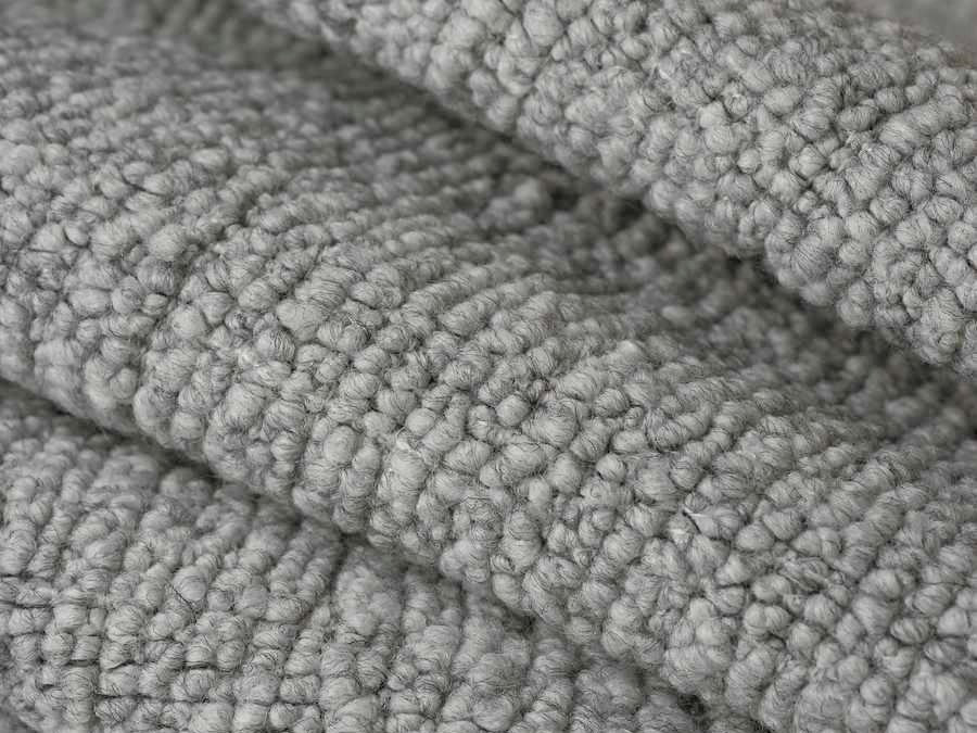 Designer Grey Wool Blend Italian Boucle Upholstery Fabric
