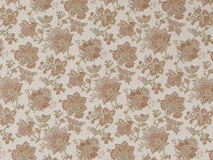 Heavy Duty Jacobean Floral Abstract Tapestry Rose Mauve Beige Green Ivory Upholstery Fabric