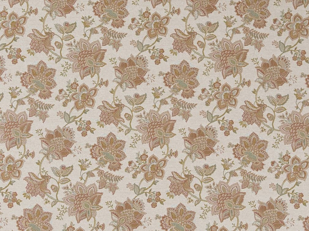 Heavy Duty Jacobean Floral Abstract Tapestry Rose Mauve Beige Green Ivory Upholstery Fabric