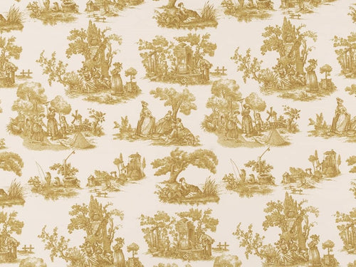 Heavy Duty Cream Olive Wheat Beige French Country Toile Upholstery Drapery Fabric