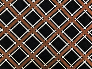 Designer Luxury Cotton Wool Woven Geometric Graphic Modern Black White Brown Upholstery Fabric