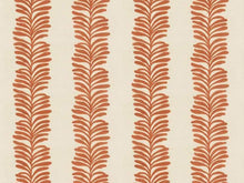 Load image into Gallery viewer, Cotton Linen Ivory Orange Botanical Floral Embroidered Drapery Fabric
