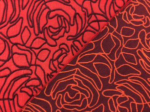 Reversible Designer Marsala Wine Red Orange Abstract Upholstery Fabric