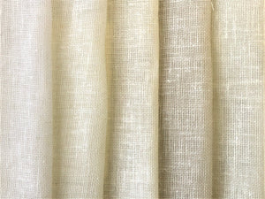 118" Wide Designer Linen Poly Sheer Textured Drapery Fabric for Window Treatments White Ivory Cream Neutral / Snow Swan Pearl Winter White Cream