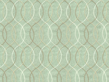Load image into Gallery viewer, Kravet Design 33217-1615 Seafoam Gray Ogi Trellis Geometric Embroidered Silver Metallic Linen Blend Upholstery Fabric