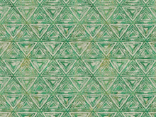 Load image into Gallery viewer, Heavy Duty Abstract Geometric Emerald Shamrock Green White Velvet Upholstery Fabric