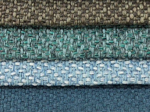 2 Yds Min Designer Woven MCM Mid Century Modern Tweed Taupe Teal Blue French Blue Upholstery Fabric ETX-Empire