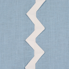 Load image into Gallery viewer, Schumacher Lazare Appliqué Fabric 82222 / Ivory On Chambray