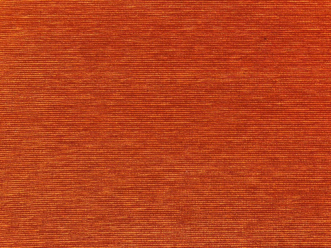 Lee Jofa Burnt Orange Stripe Textured Mid Century Modern Chenille Upholstery Fabric
