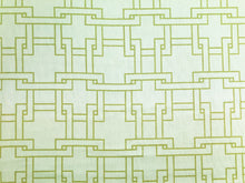 Load image into Gallery viewer, Kravet Thom Filicia Geometric Trellis Off White Chartreuse Green Linen Drapery Upholstery Fabric