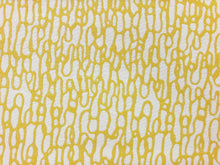 Load image into Gallery viewer, Designer Water Resistant Indoor Outdoor Yellow Cream Abstract Upholstery Fabric