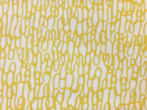 Designer Water Resistant Indoor Outdoor Yellow Cream Abstract Upholstery Fabric
